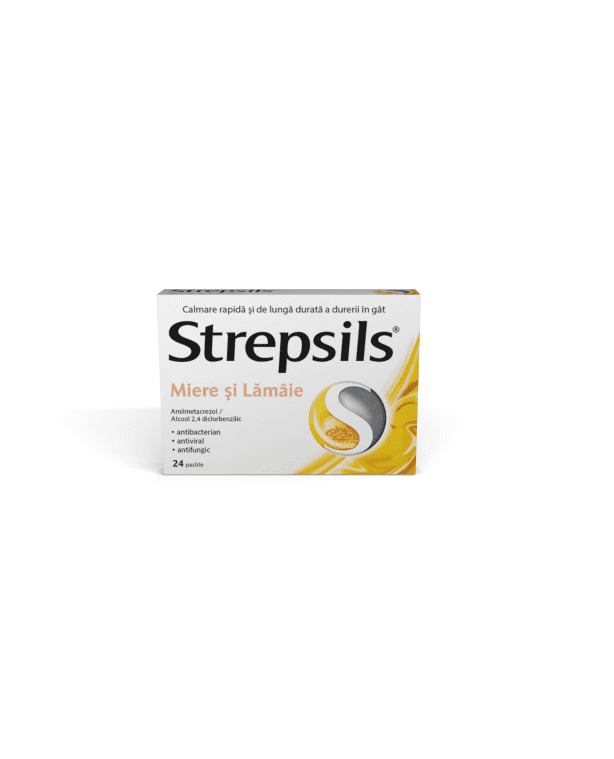 Strepsils Intensiv Miere și Lămâie, 24 pastile