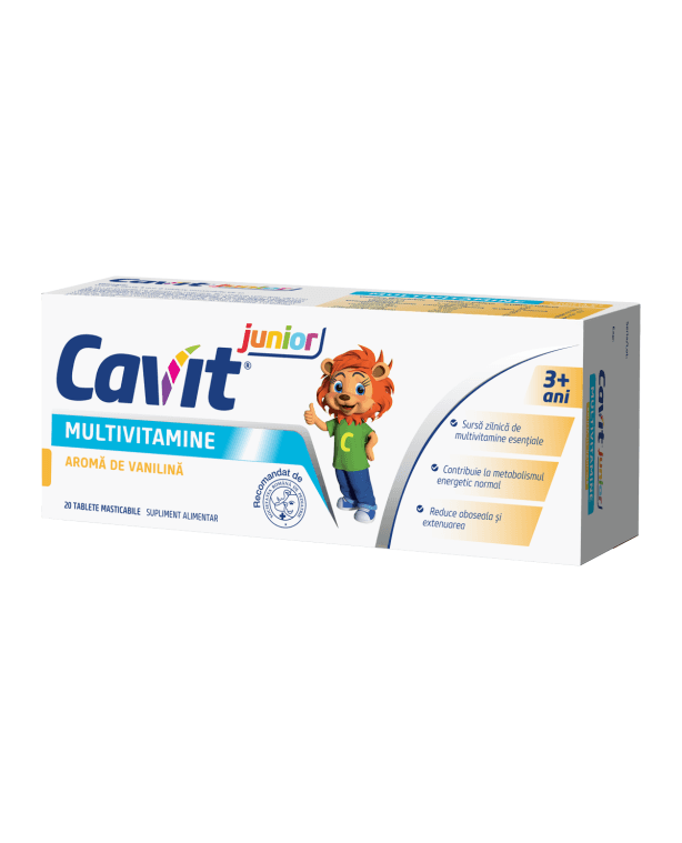 Cavit junior multivitamine aroma de vanilina x 20 tablete masticabile