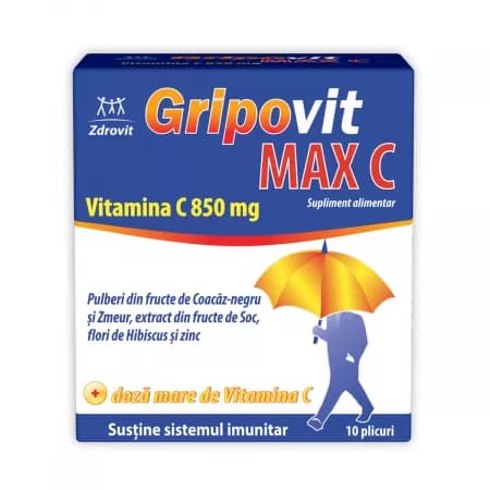 Gripovit Max C 10 plicuri,Zdrovit